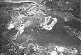 Aerial photograph of Pearl Harbor before the attack