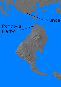 Digital relief map of Rendova