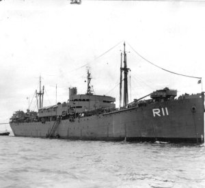 Photograph of repair ship Rigel
