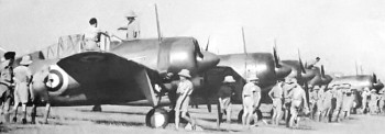 Photograph of RAAF pilots and aircraft at Singapore