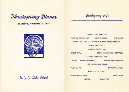 Thanksgiving menu on a CVE