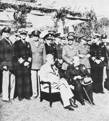 Photograph of Churchill and Roosevelt at the SYMBOL conference