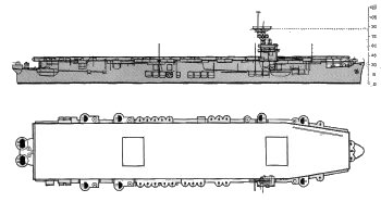 Schematic diagram of Sangamon class escort carrier