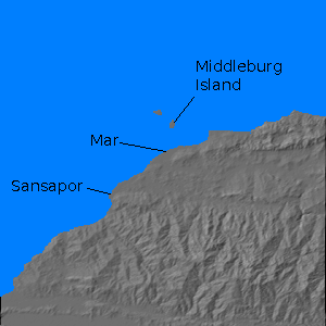 Digital relief map of Sansapor area