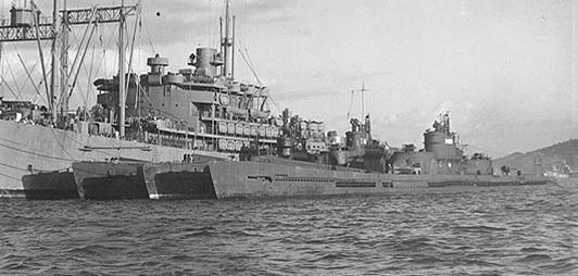 Photograph of Sen-toku class submarines