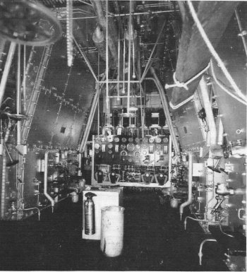 Photograph of a boiler room of a Navy oiler