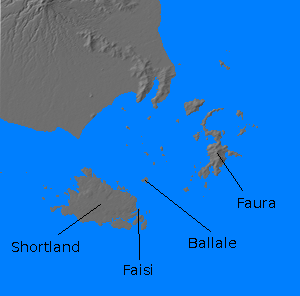 Relief map of Shortland Islands