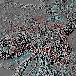 Digital relief map of Sikang province, China