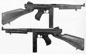 Photograph of Thompson
                submachine gun