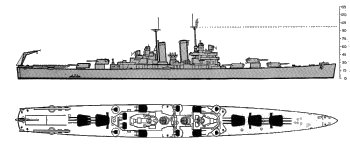 Schematic diagram of St. Louis class light cruiser