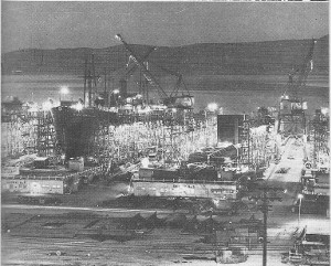 Marinship shipyard at night