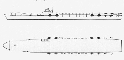 Schematic of Shokaku-class
                carrier