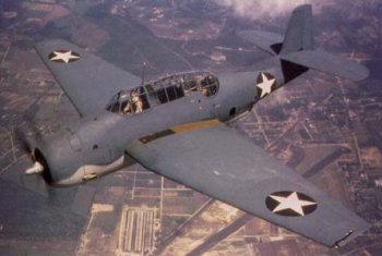 Aerial photograph of TBF Avenger torpedo bomber