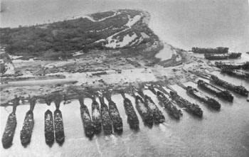 Landing ships unloading at Tacloban airstrip