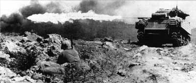 Photograph of Sherman flamethrower tank