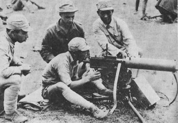 Photograph of Chinese soldiers being trained by an American
        instructor