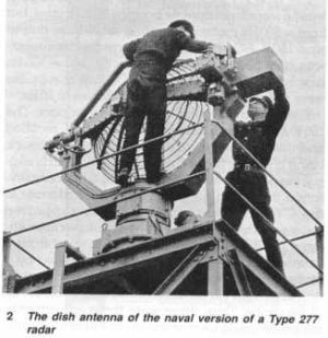 Photograph of Type 277 surface search radar