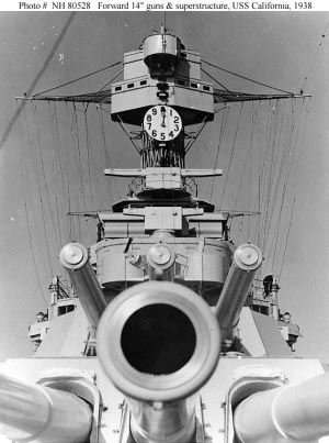 Photograph of 14"/50 gun turrets