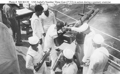 Photograph of 3"/23 gun and crew