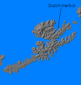 Digital relief map of Unalaska