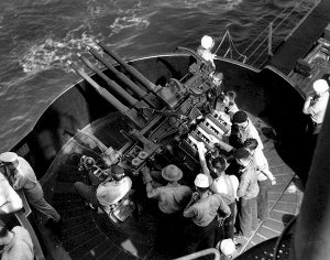 Photograph of 1.1" quad AA gun mount