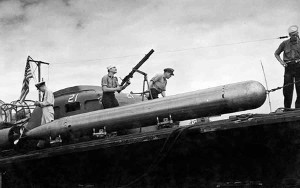 Photograph of Mark 8 torpedo on PT boat