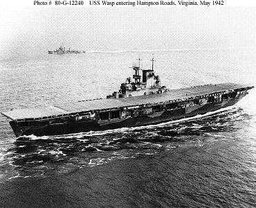 Photograph of U.S.S.
          Wasp