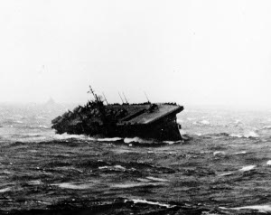 CVL Langley rolling in heavy seas