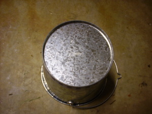 Photograph of galvanized bucket