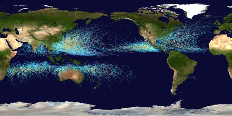 Map
        of cyclone tracks showing breeding grounds